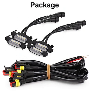 OVOVS 4PCS White LED Grille Lights With Fuse Adapter Fit for TACOMA TRD Grille 2016 2017 2018