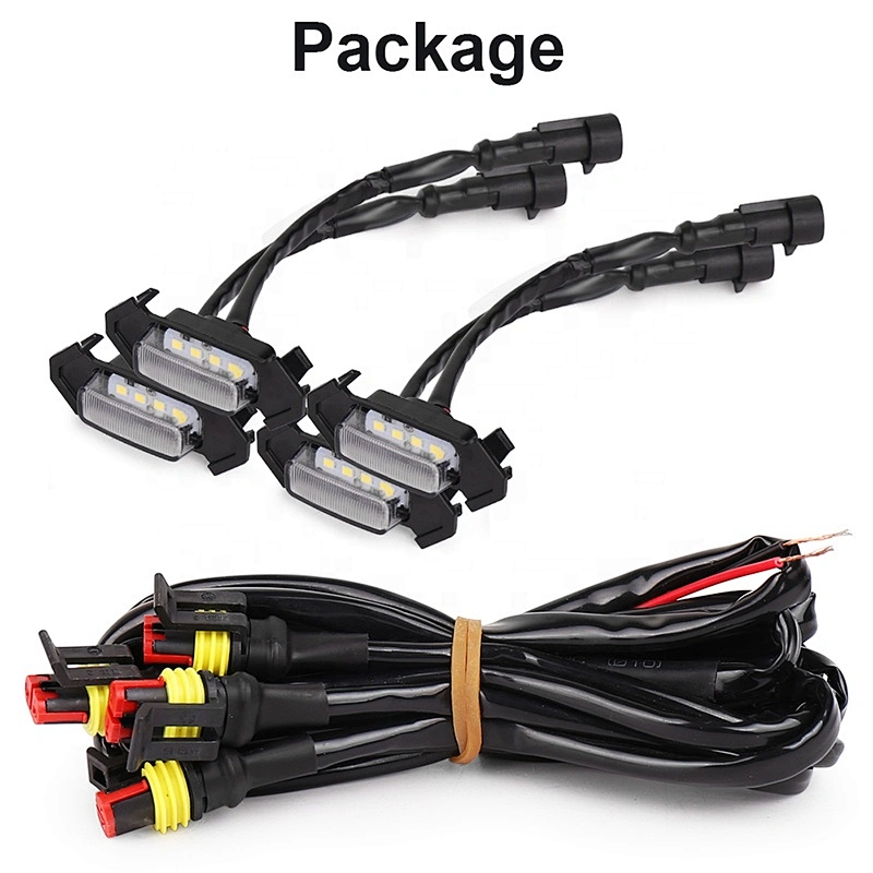 OVOVS 4PCS White LED Grille Lights With Fuse Adapter Fit for TACOMA TRD Grille 2016 2017 2018