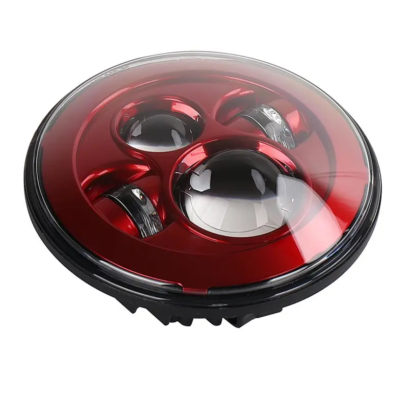 OVOVS 7 inch Red LED Headlights for Lada Urban 4x4 SUV Wrangler JK