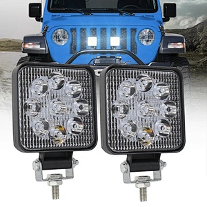 OVOVS 3.5Inch Square 27w LED Work Light 12v LED Strobe Work Light for Offroad SUVs