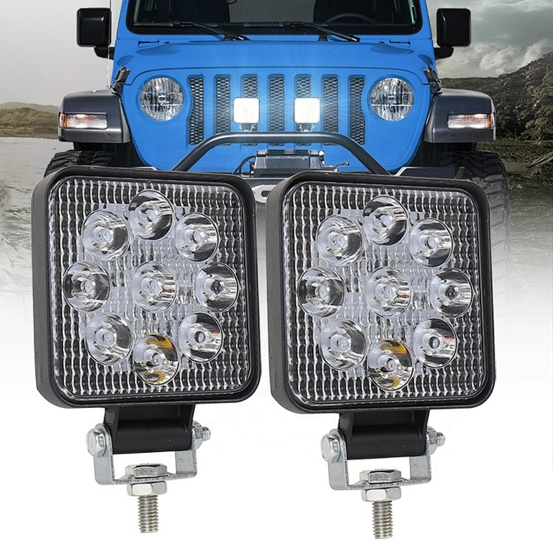 OVOVS 3.5Inch Square 27w LED Work Light 12v LED Strobe Work Light for Offroad SUVs