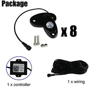 OVOVS Offroad Bluetooth Control Under Car 12v 8pod 9W RGB Led Rock Lights Kit Waterproof