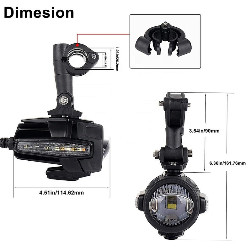 OVOVS 40W Motorcycle Auxiliary Fog Light 12V DRL Turn Signal Auxiliary Light for BMW Motorcycle