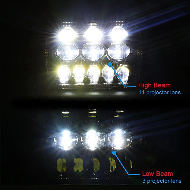 OVOVS Square 7x6 LED Headlight 5D Lens Headlight 5x7Inch for Pickup Trucks 2pcs