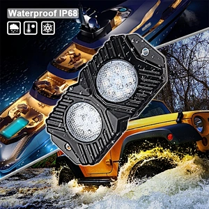 OVOVS 8 pods Bluetooth controlled RGB led rock light 8 mini RGB trucks lights led under car light