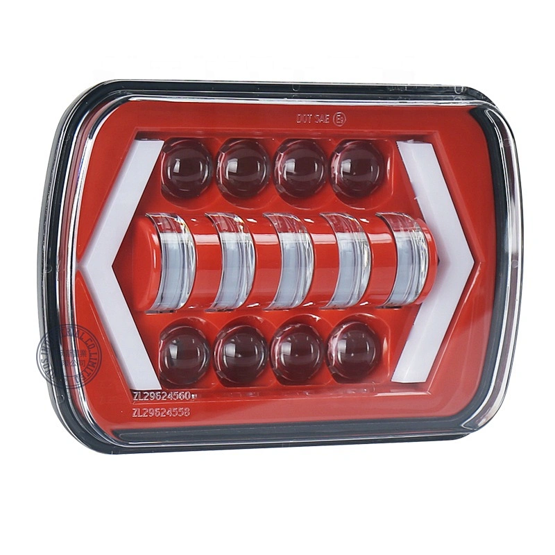OVOVS Square Truck 5x7 7x6 7inch Rectangular Led Headlight with DRL Turn Signal Headlight