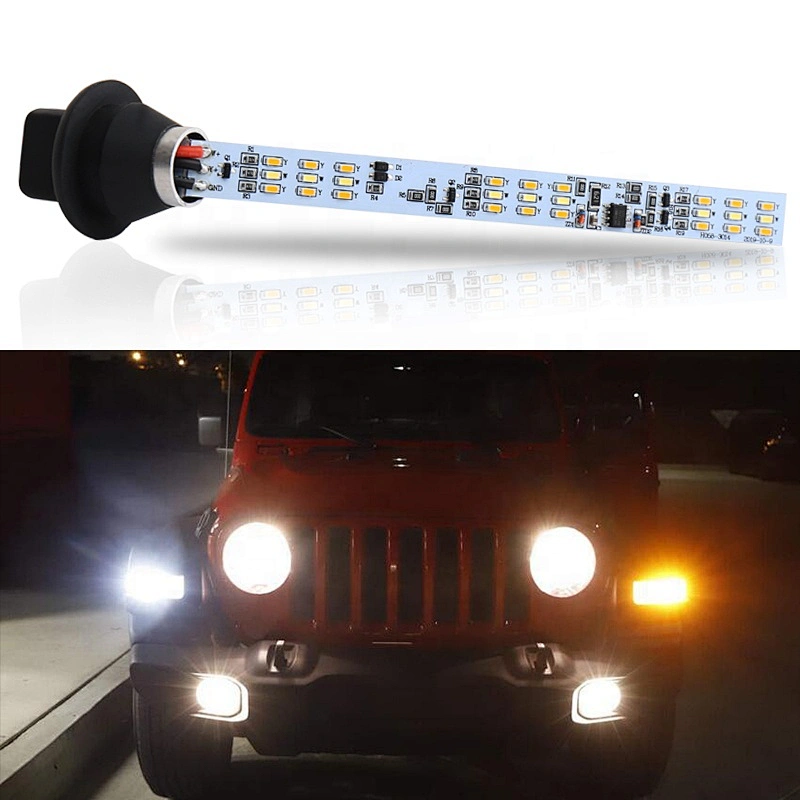 OVOVS Newest JL Amber Turn Signal White DRL 12V Led Turn Signal Light Fit for 2018+ Jeep Wrangler JL