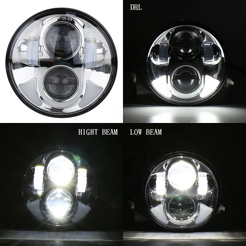 OVOVS 5 3/4 chrome round motorcycle 40w 5.75 inch led headlight for Harley