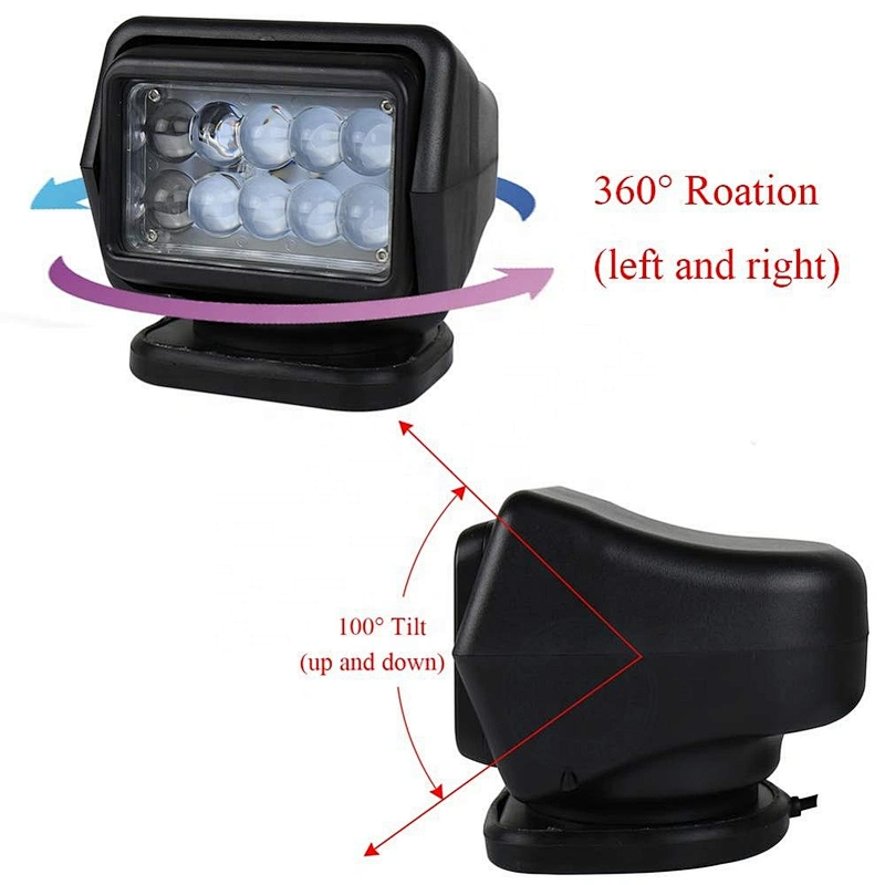 Magnet Base 360 Degree Rotating Remote Control 50W LED Search Light Emergency Lighting for Car Boat 4x4 Truck