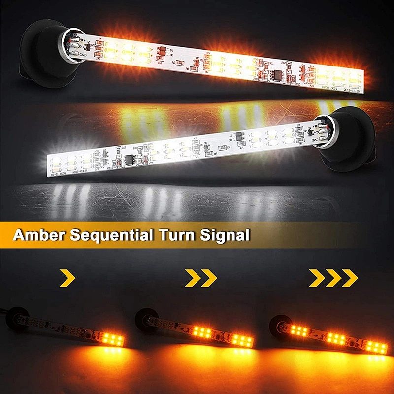 OVOTOR JL Turn Signal Light White DRL Amber Switchback Dynamic Sequential JL LED Turn Signals