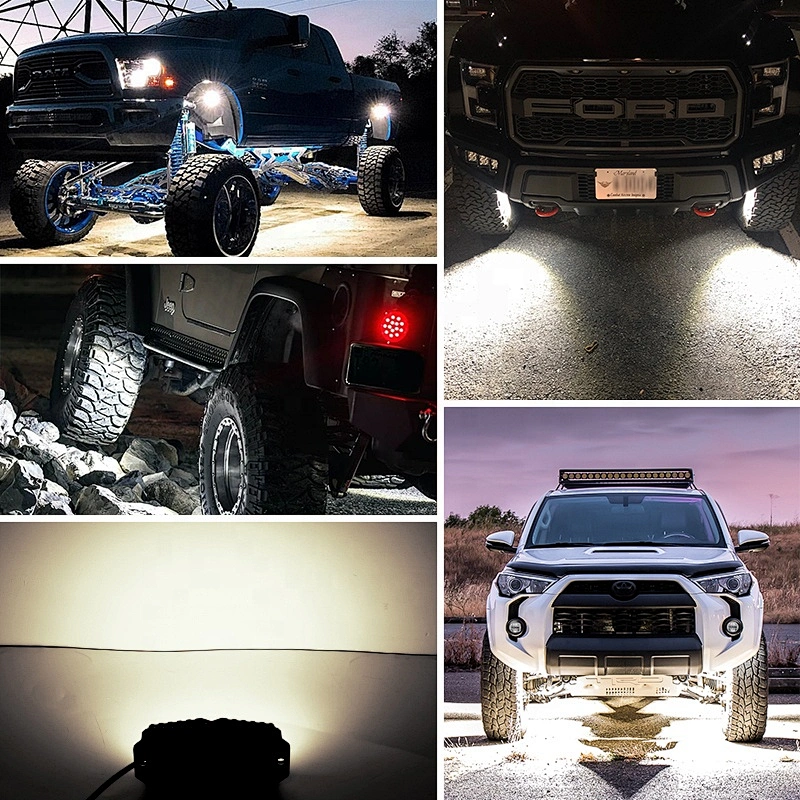 OVOVS New LED 12V Rock LED Light Multi-Color Optional for 4x4 Truck Cars ATV 18W LED Rock Light