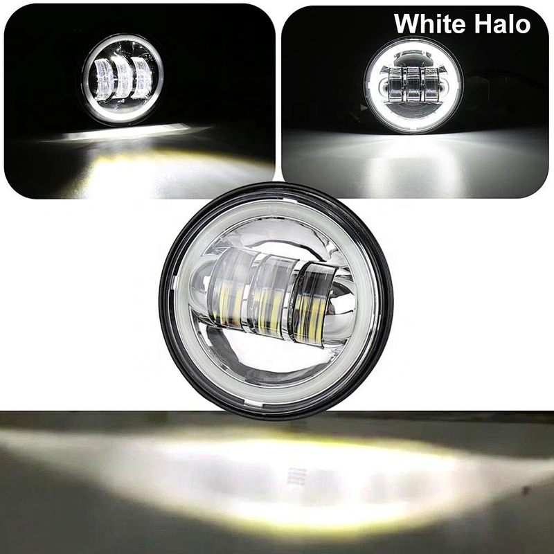 OVOVS 4.5 Inch LED Fog light 30w Motorcycle Driving Light with DRL halo for Harley