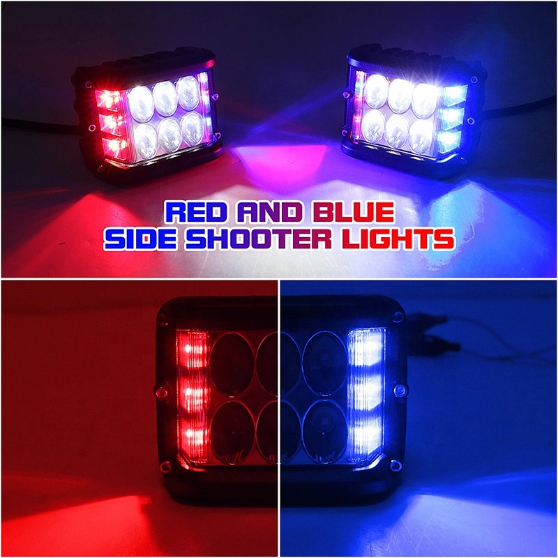 OVOVS 30W Side Shooter Led Work Light 4 Inch Cube Work Light Pod 4x4 Off-Road Driving Light 10-30V