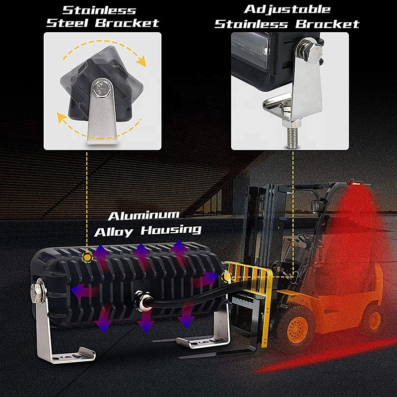 OVOVS 12v 60v Led Red Line Led Forklift Warehouse Danger Area Zone Pedestrian Safety Warning Light