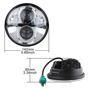 OVOVS 5 3/4 chrome round motorcycle 40w 5.75 inch led headlight for Harley