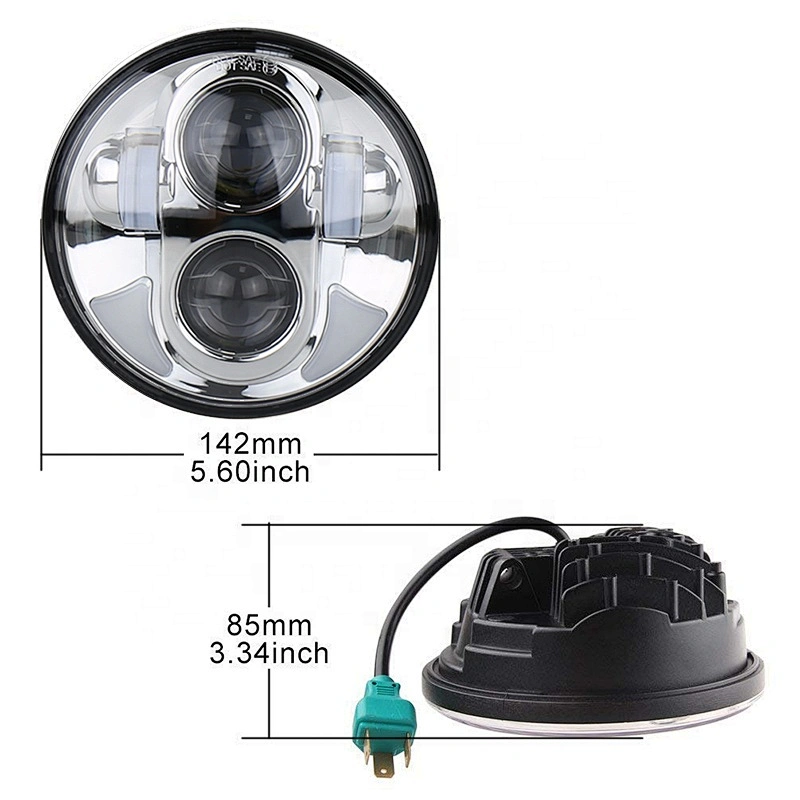 OVOVS 5 3/4 chrome round motorcycle 40w 5.75 inch led headlight for Harley