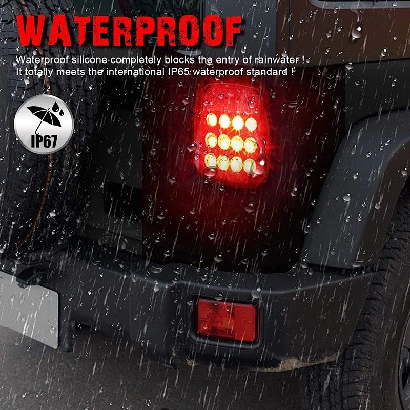 Newest design OVOVS 12v led tail lamp with running brake reverse signal for J-eep YJ TJ TK wrangler in auto lighting system