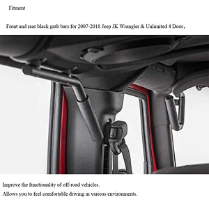 OVOVS car accessories black rear steel grab handle for J-eep Wrangler JK 2007-2015