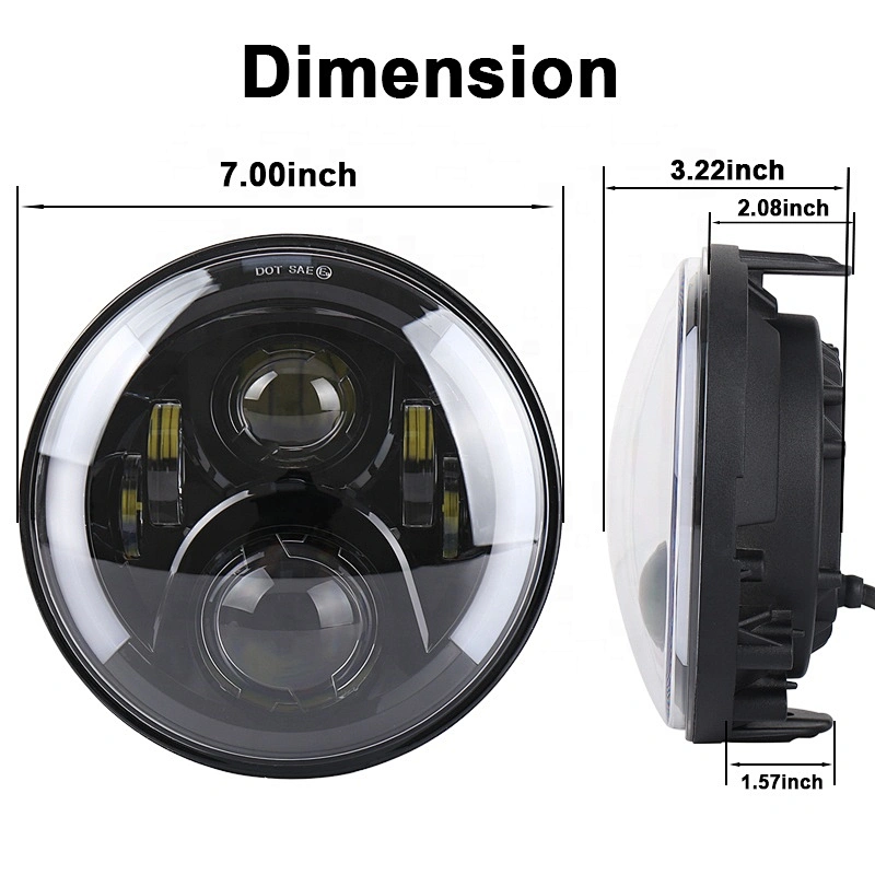 OVOVS Motorcycle 7 inch round LED Headlight with DRL Turn Signal Headlight for Honda Motorcycle