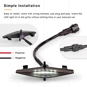 OVOVS 4-Pack Smoked Led Grille Light Kits with Fuse Wiring Harness for Toyota 4Runner TRD Pro Grille