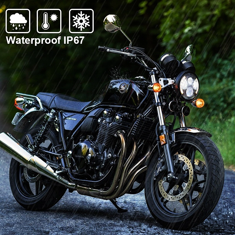 OVOVS Motorcycle 7 inch round LED Headlight with DRL Turn Signal Headlight for Honda Motorcycle