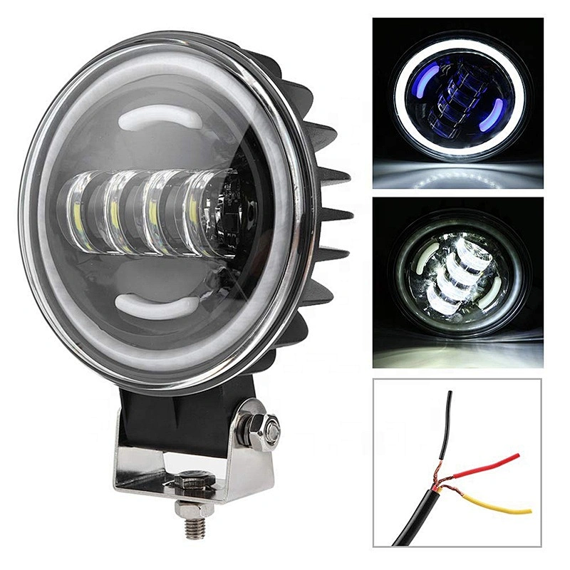 OVOVS 35w round led work light with blue white DRL 6inch led off-road driving lamps for SUVs trucks