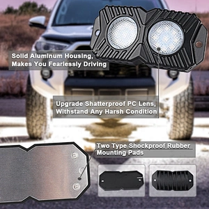 OVOVS New LED 12V Rock LED Light Multi-Color Optional for 4x4 Truck Cars ATV 18W LED Rock Light