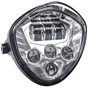 OVOVS 12v Chrome/Black Motorcycle Project Led Headlight with DRL Headlamp for Honda Harley Universal Motorcycle