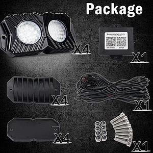 OVOVS RGB Rock Lights 4 Pods LED Neon Underglow Lights for Jeep RZR UTV Trucks ATV 4x4 Boat
