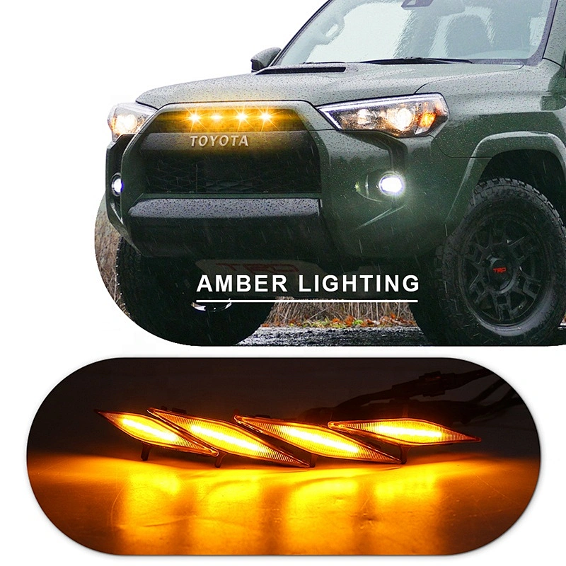 OVOVS 12v Car Led Grille Light Diamond Shape Amber Grille Lights for Toyota 4 Runner TRD