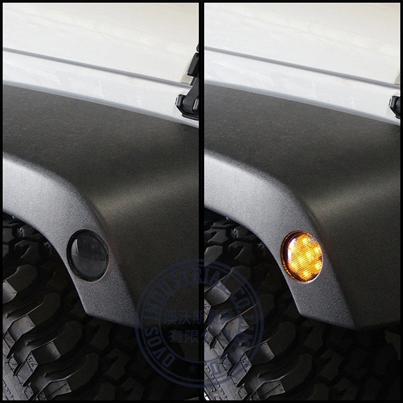 OVOVS 12V Fender Flare Turn Signal LED Side Marker Fender Lights  for Jeep JK