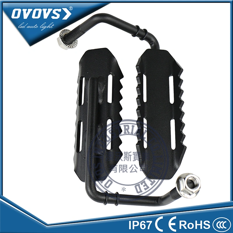 OVOVS high quality Foot Pegs for Jeep Wrangler 2007-2016 Anti-Slip Iron Foot Rest Pedal Dentate Shape in auto lighting system