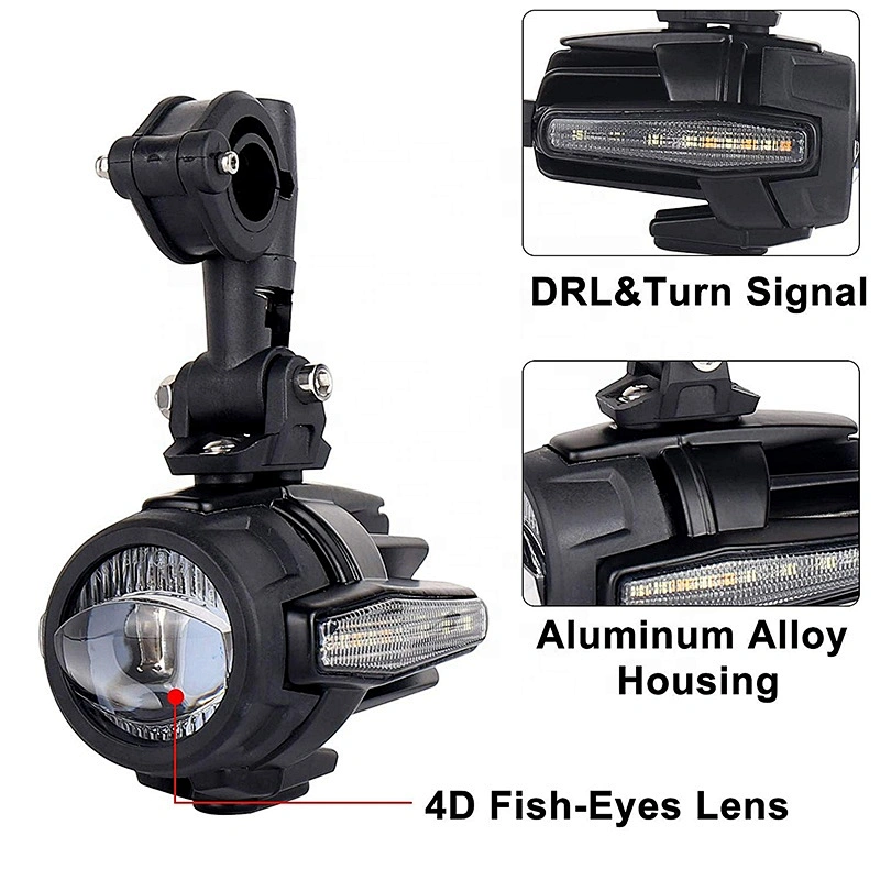 OVOVS Upgraded 40W Motorcycle Auxiliary Lights with Harness Yellow Cover Strobe auxiliary fog Lights