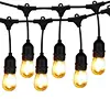 2700k 48ft outdoor string lights15 sockets with one for spare E27 S14 LED bulbs garden lamp