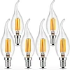 Antique style glass pendant light C35T vintage edison bulb