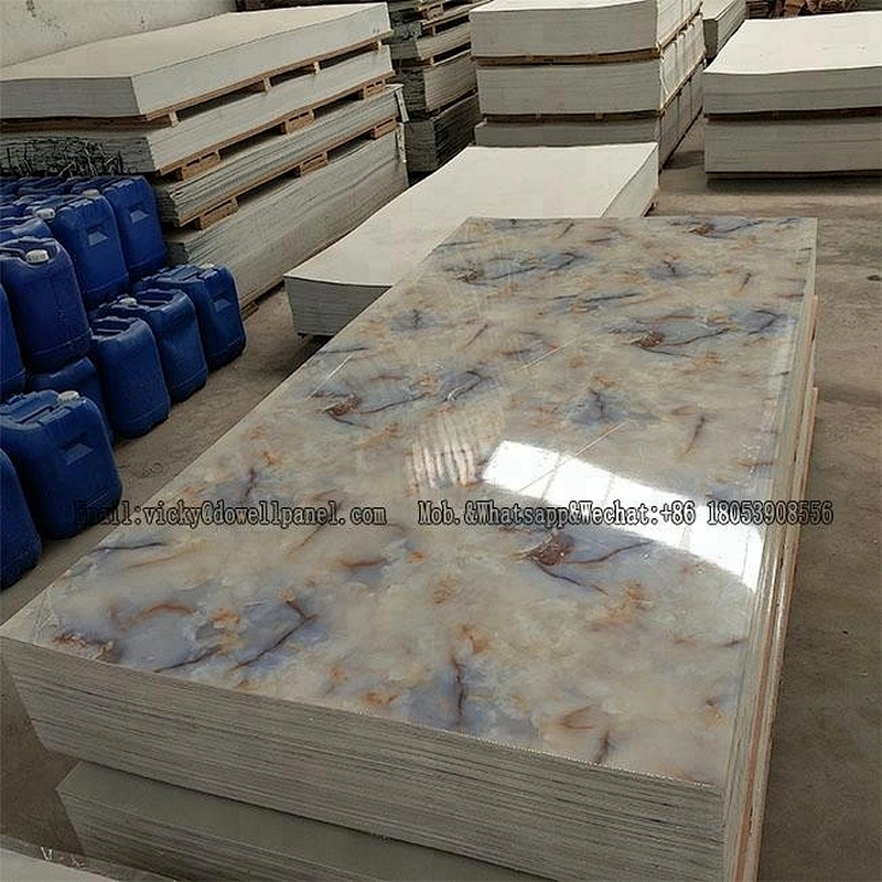 Latest design artificial PVC marble sheet high rigidity rigid quality UV coating