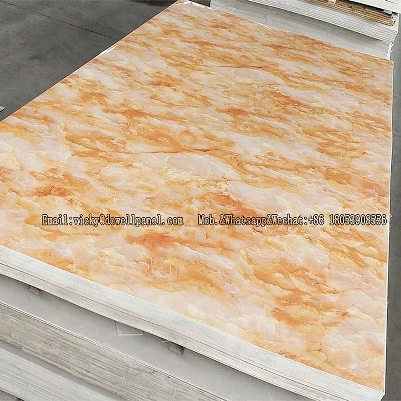 Latest design artificial PVC marble sheet high rigidity rigid quality UV coating