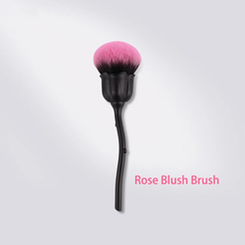 Powder blush brush rose shape single makeup brush private logo makeup brush