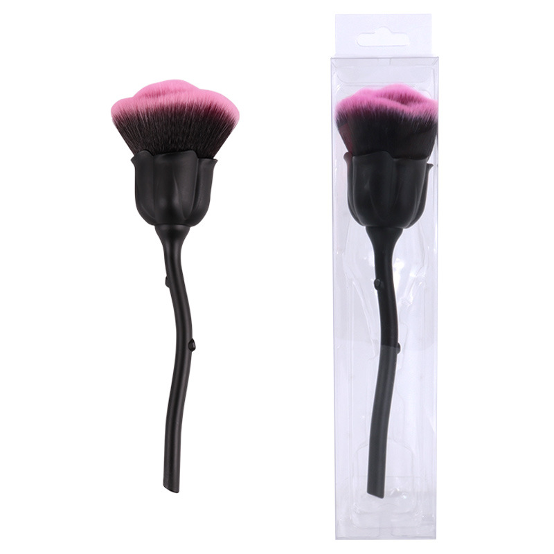 Powder blush brush rose shape single makeup brush private logo makeup brush