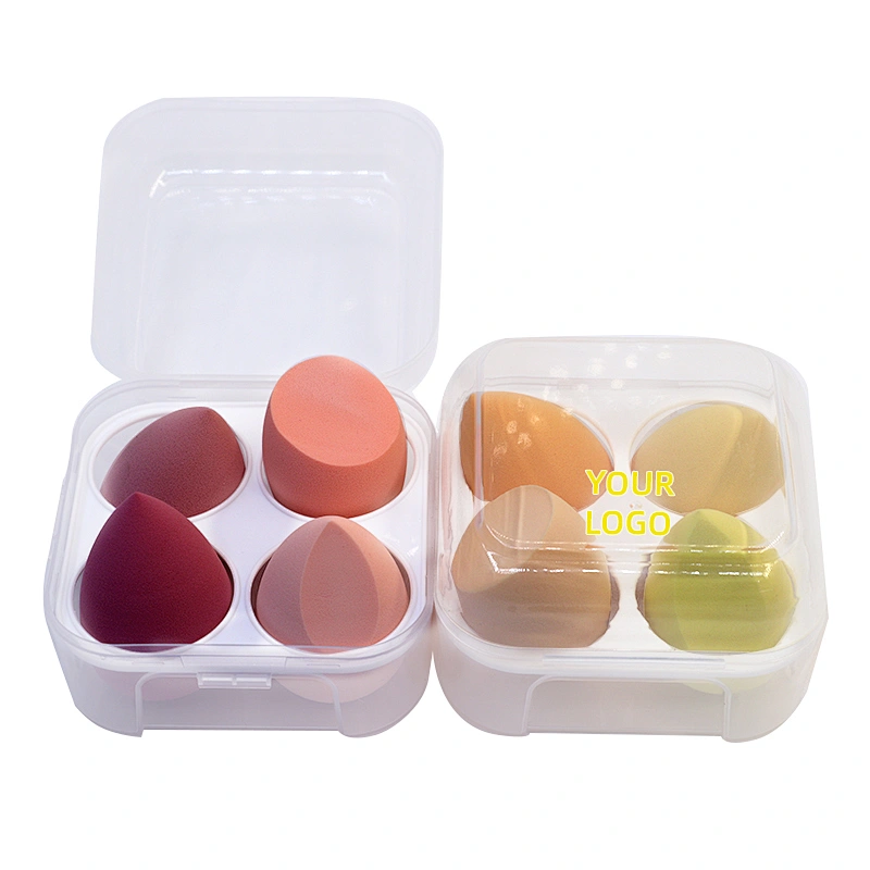 Drop shipping 4pcs/set Private Label Cosmetic Powder Puff Beauty Make Up Sponge Blender Latex Free Makeup Sponge blender