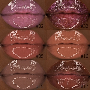 No brand cosmetic private label vegan high pigment glossy shiny customized your own label  12 colors glitter lipgloss