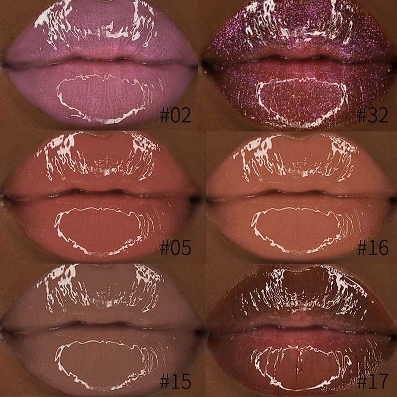 No brand cosmetic private label vegan high pigment glossy shiny customized your own label  12 colors glitter lipgloss