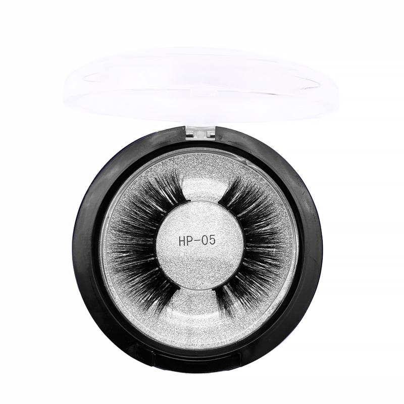 Factory price 3D mink false eyelashes round box packaging thick exaggerated false eyelashes
