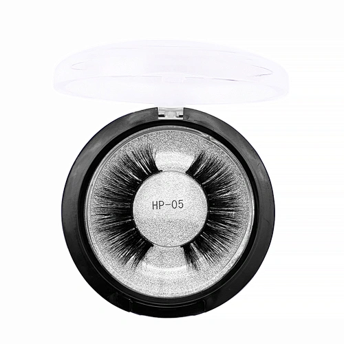 Factory price 3D mink false eyelashes round box packaging thick exaggerated false eyelashes