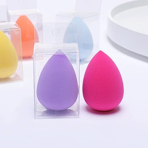 Custom Logo Beauty Sponge Private Label Low MOQ Costom PVC Package Box Latex Free Soft Makeup Sponge
