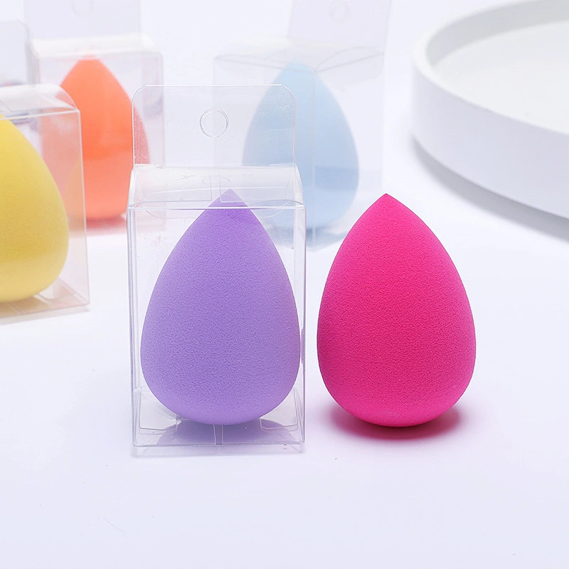 Custom Logo Beauty Sponge Private Label Low MOQ Costom PVC Package Box Latex Free Soft Makeup Sponge
