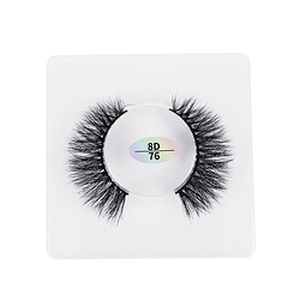 Wholesale 8D mink hair false eyelashes square  box slender thick eyelashes flat mink false eyelashes