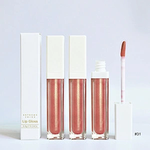 No brand cosmetic private label vegan high pigment glossy shiny customized your own label  12 colors glitter lipgloss