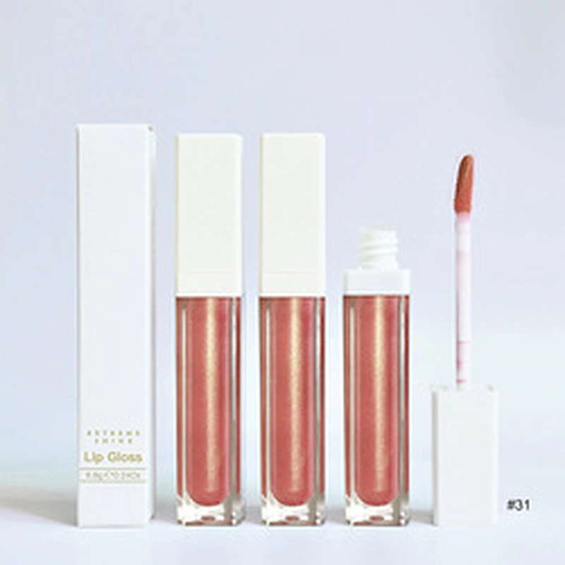No brand cosmetic private label vegan high pigment glossy shiny customized your own label  12 colors glitter lipgloss