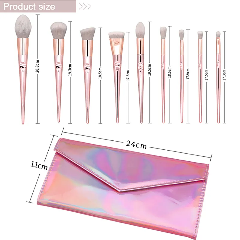 Free sample wholesale private logo fashion bling cosmetic rose gold custom makeup brushes set